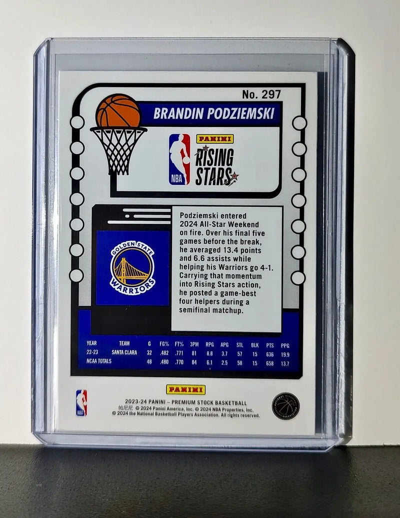 Brandin Podziemski 2023-24 Panini Premium NBA Hoops Rising Stars #297 Rookie - Basketball Card Single