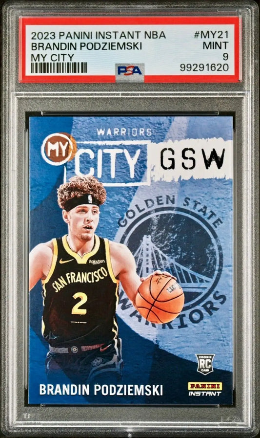 Brandin Podziemski 2023 Panini MyCity Rookie NBA #MY-21 Card PSA 9 Mint - Basketball Card Single