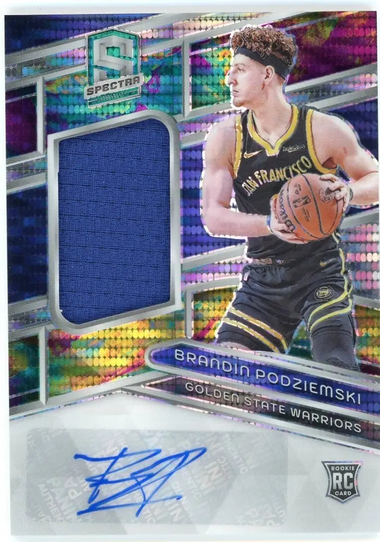 Brandin Podziemski Rookie 2023-24 Spectra Celestial /99 #244 Auto Jersey RPA NBA - Basketball Card Single
