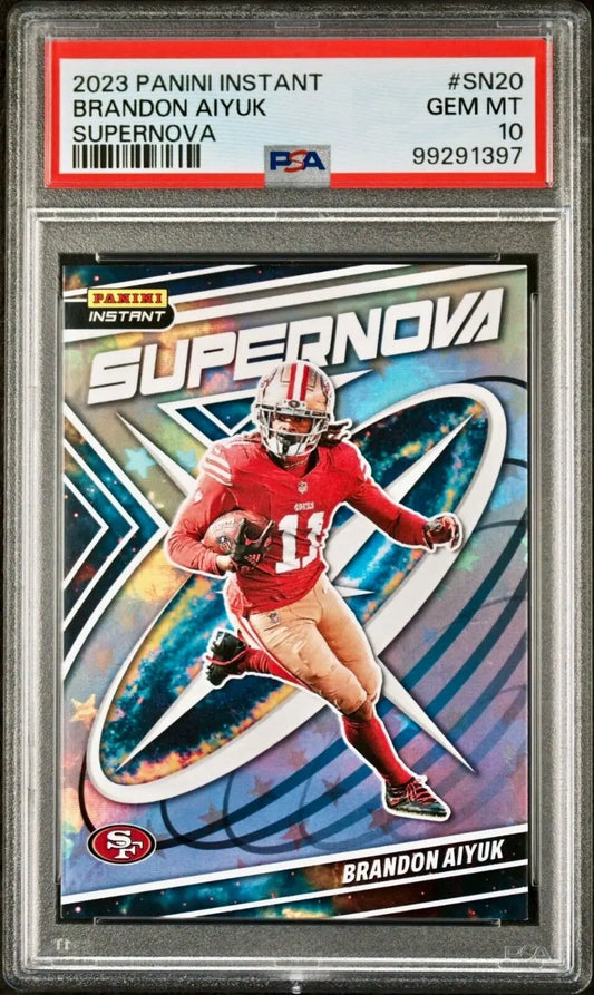Brandon Aiyuk 2023 Panini Supernova NFL #SN-20 Football Card PSA 10 Gem Mint - Football Card Single