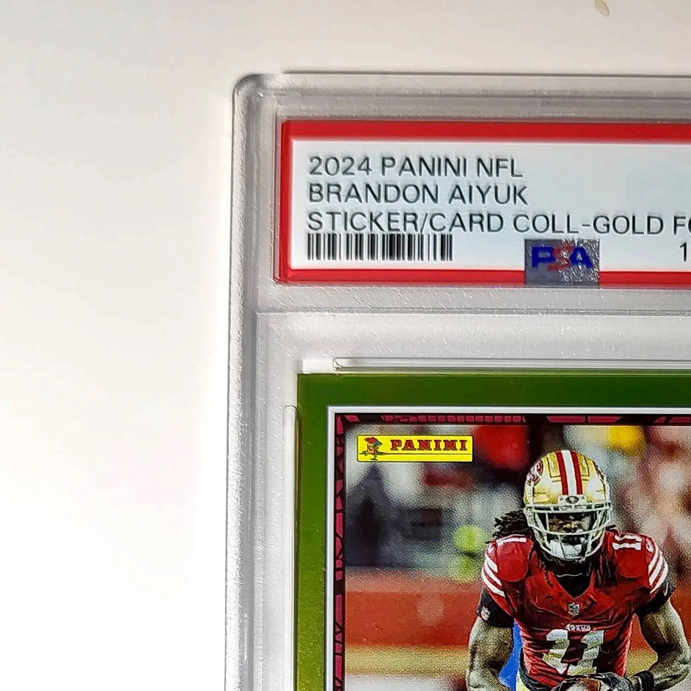 Brandon Aiyuk 2024 Panini Sticker Collection 006/010 #34 Gold Foil PSA 9 Mint - Football Card Single