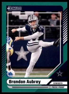Brandon Aubrey 2024 Donruss Press Proof Green #268 Dallas Cowboys