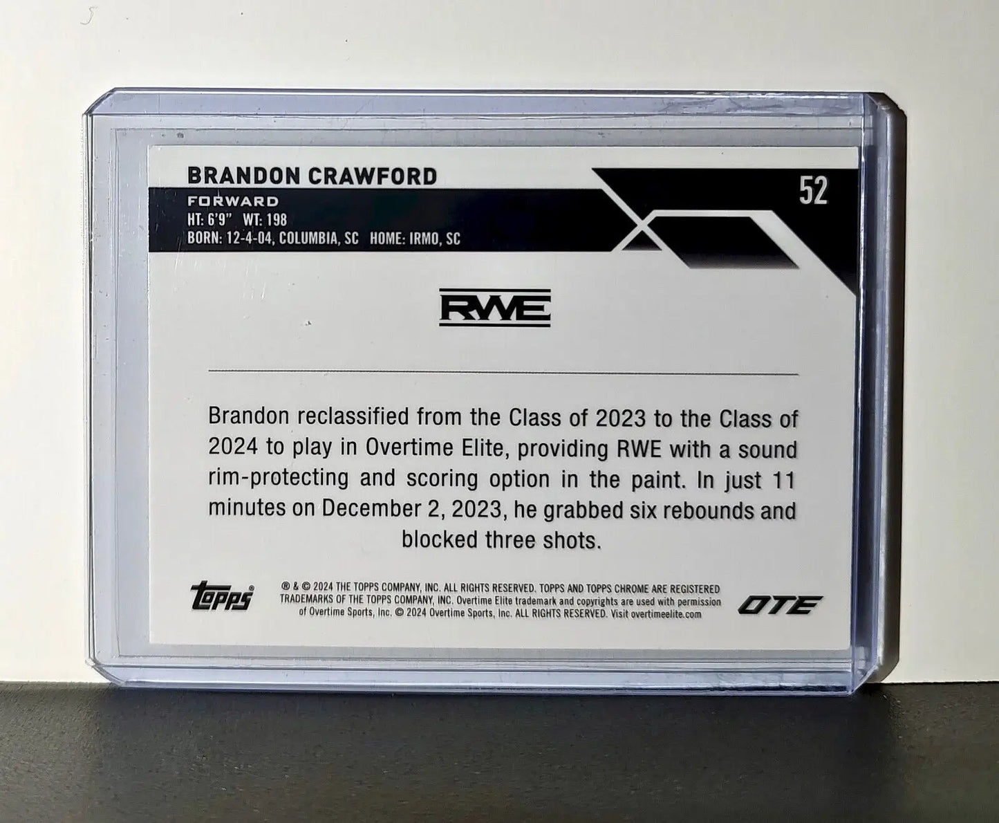 Brandon Crawford Rookie Card 2023-24 Topps Chrome Overtime #52 RWE