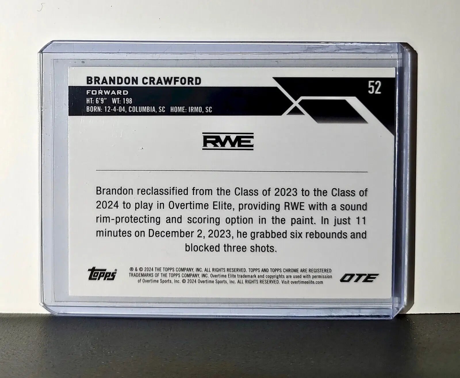 Brandon Crawford Rookie Card 2023-24 Topps Chrome Overtime #52 RWE