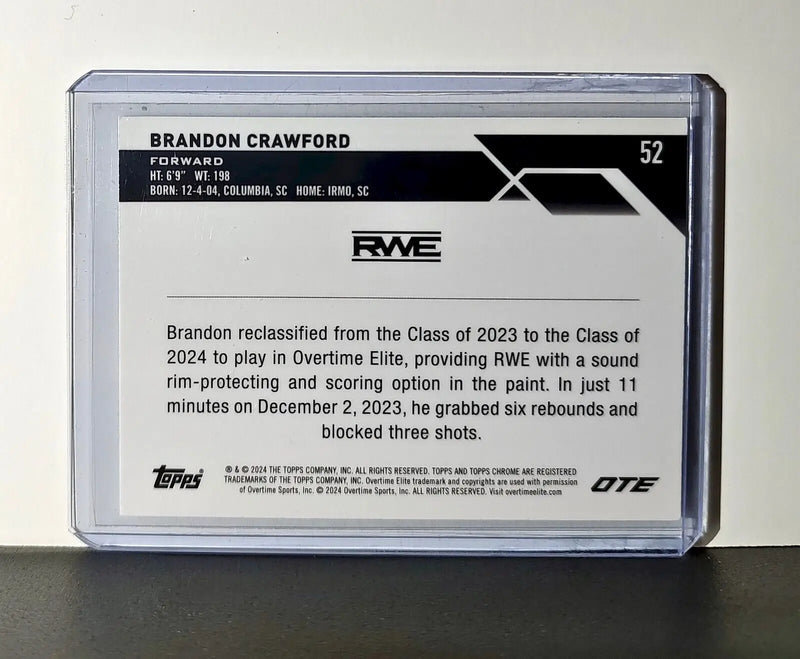 Brandon Crawford Rookie Card 2023-24 Topps Chrome Overtime #52 RWE