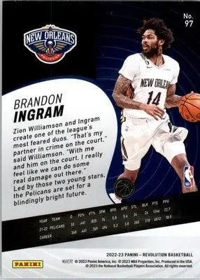 Brandon Ingram - 2022-23 Panini Revolution - #97 - Basketball - Basketball Card Single