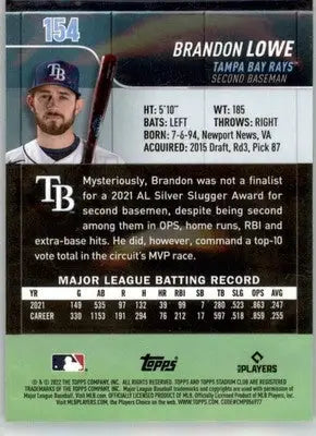 Brandon Lowe - 2022 Stadium Club Chrome - #154 - Baseball - Baseball Card Single