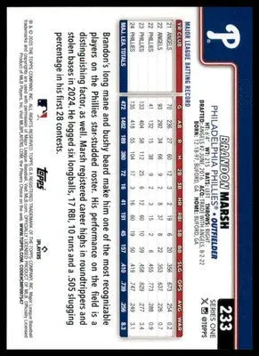 Brandon Marsh 2025 Topps #233 Philadelphia Phillies - Baseball Card Single