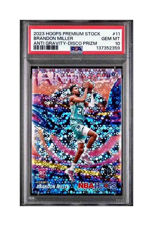 Brandon Miller 2023 Panini Hoops Premium Anti Gravity #11 Disco Prizm PSA 10 Gem - Basketball Card Single
