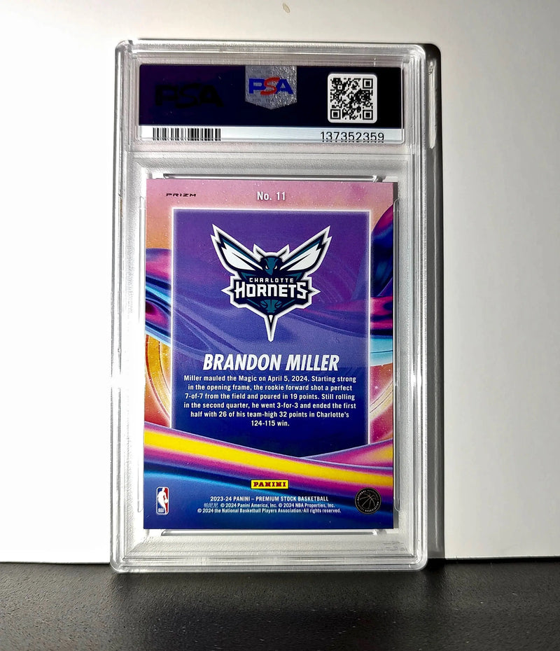 Brandon Miller 2023 Panini Hoops Premium Anti Gravity #11 Disco Prizm PSA 10 Gem
