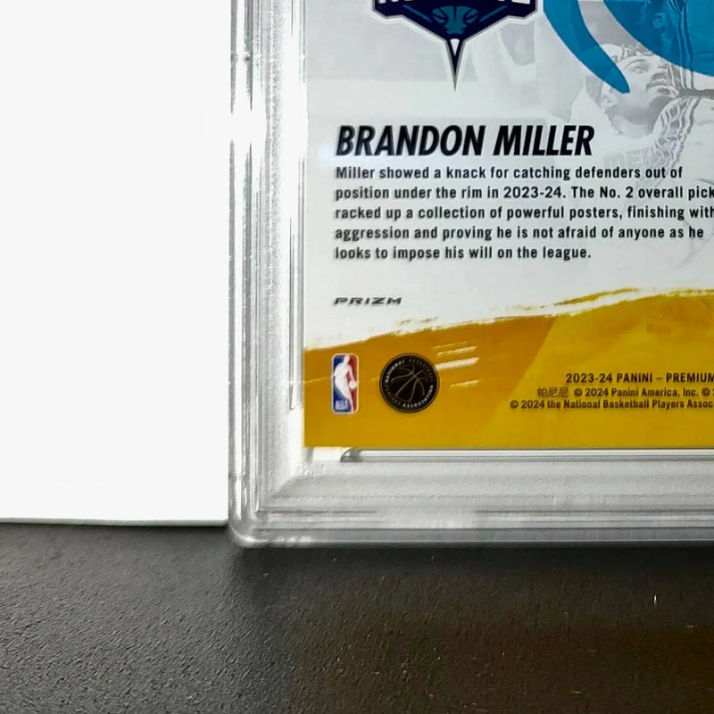 Brandon Miller 2023 Panini Hoops Premium Attack the Rack #10 Disco Prizm PSA 10