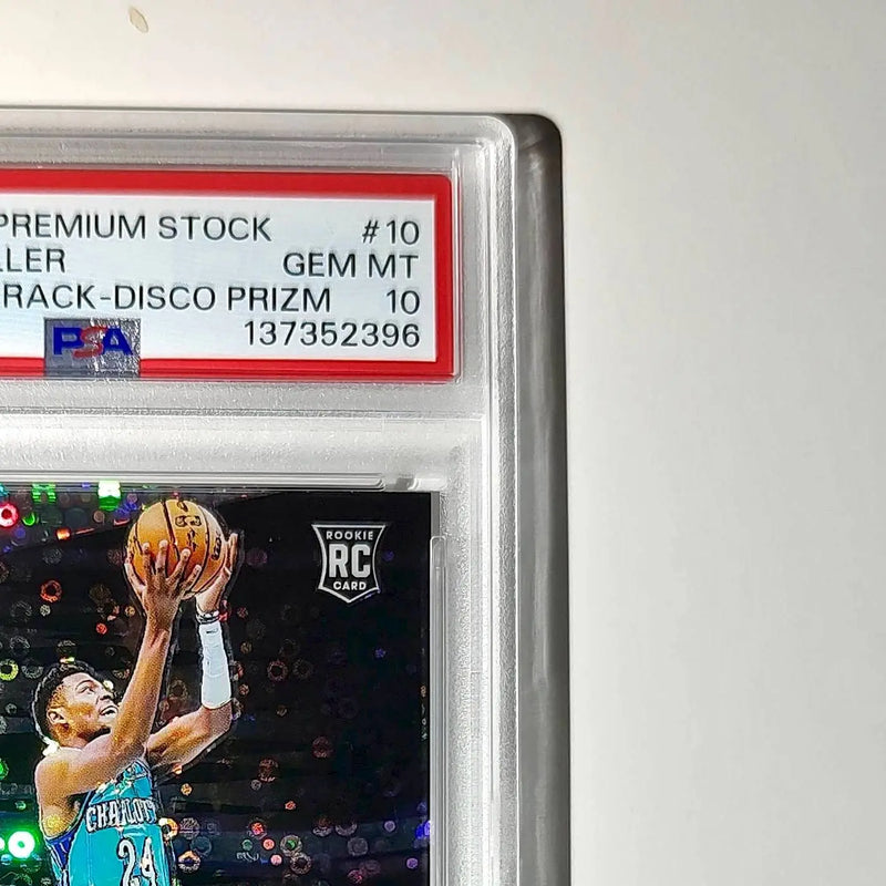 Brandon Miller 2023 Panini Hoops Premium Attack the Rack #10 Disco Prizm PSA 10