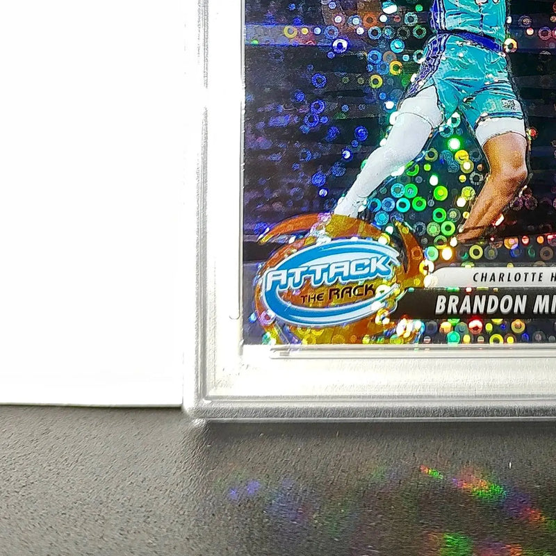 Brandon Miller 2023 Panini Hoops Premium Attack the Rack #10 Disco Prizm PSA 10