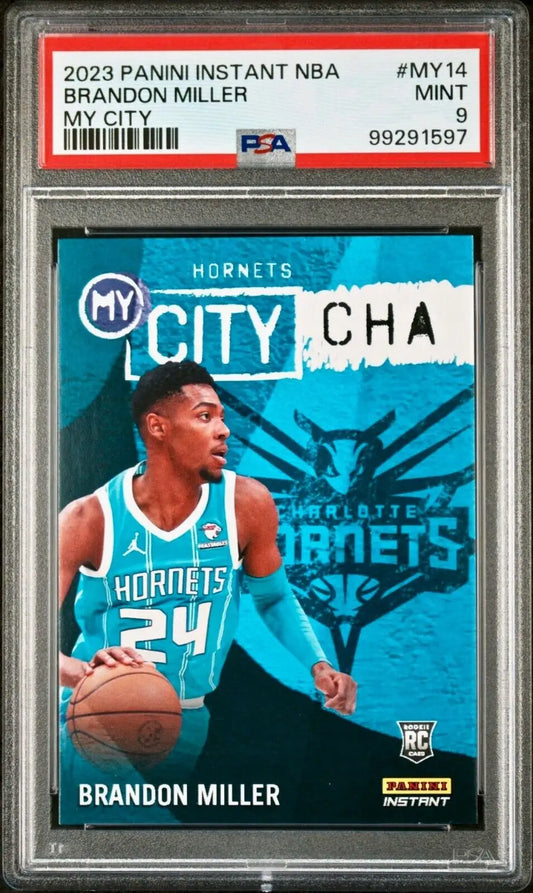 Brandon Miller 2023 Panini MyCity Rookie NBA #MY-14 Basketball Card PSA 9 Mint - Basketball Card Single
