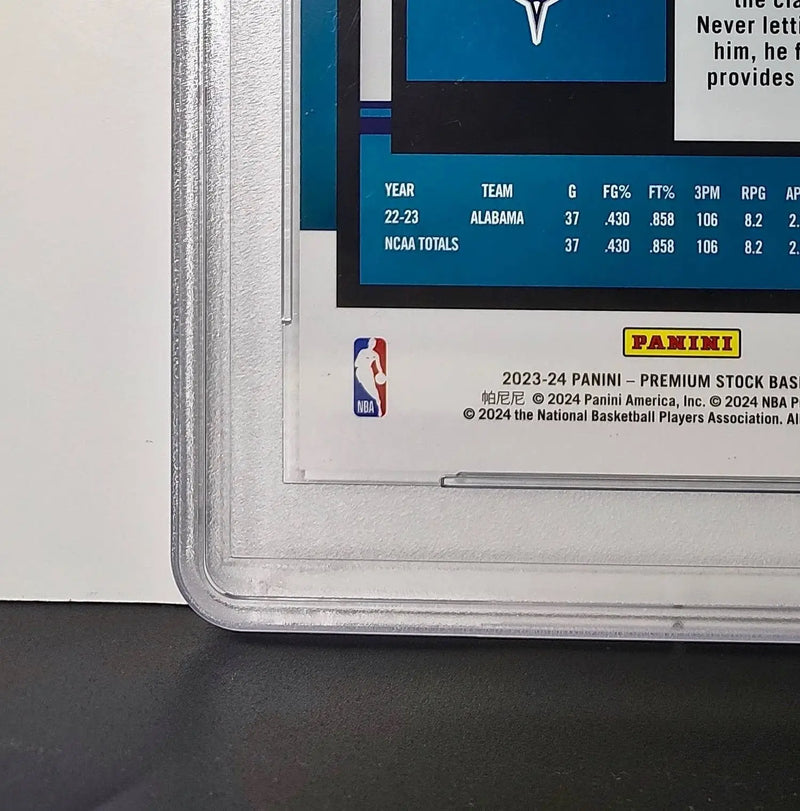 Brandon Miller 2023 Panini Premium Stock NBA Hoops #11 Jumbo Rookie PSA 6 EX-MT - Basketball Card Single