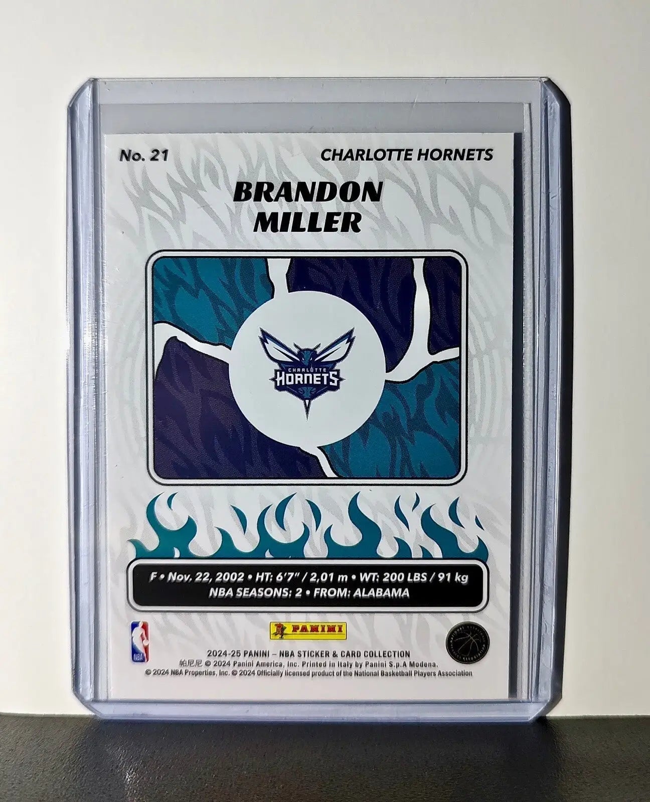 Brandon Miller 2024-25 Panini NBA #21 Sticker Card Charlotte Hornets