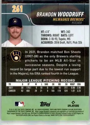 Brandon Woodruff - 2022 Stadium Club Chrome - #261 - Baseball - Baseball Card Single