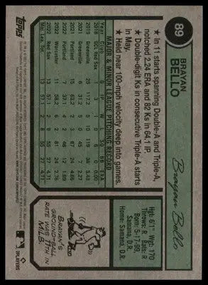 Brayan Bello Rookie 2023 Topps Heritage #89 Boston Red Sox - Baseball Card Single