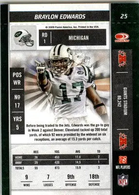 Braylon Edwards - 2009 Playoff Contenders - #25 - Football - Football Card Single