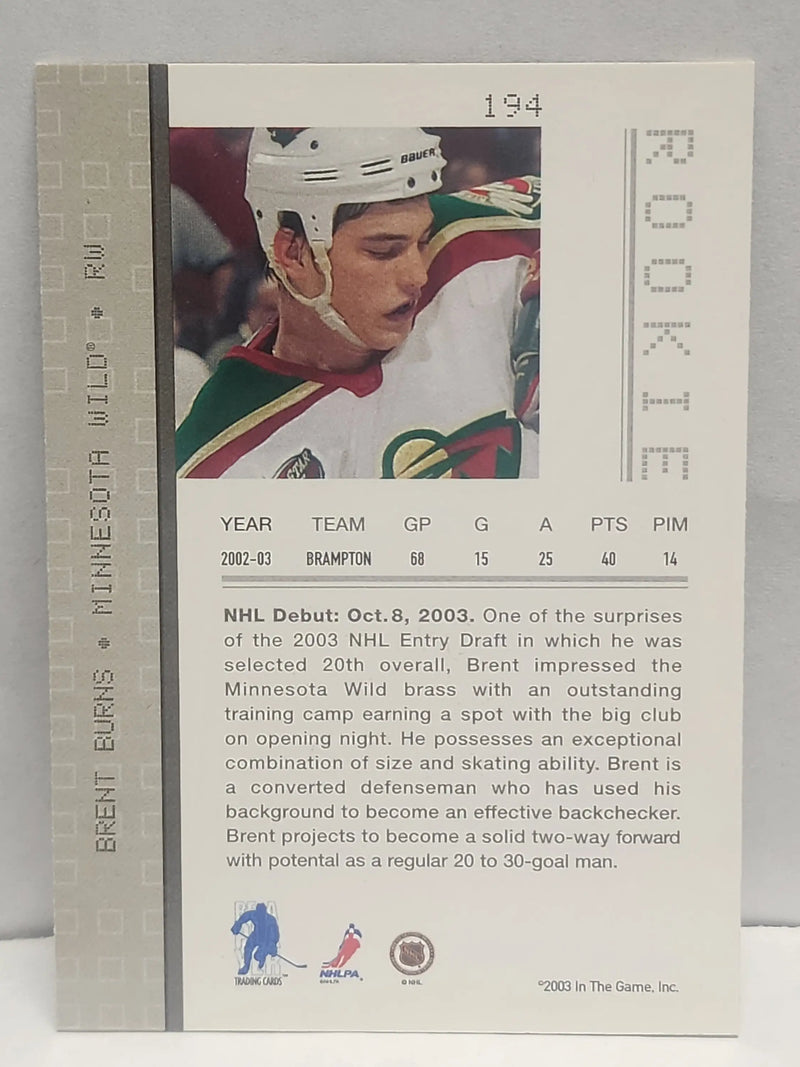 Brent Burns 2003 ITG BAP Memorabilia Toronto Spring Expo Promo #4/10 - Hockey Card Single