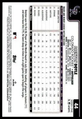 Brenton Doyle 2025 Topps #44 Colorado Rockies - Baseball Card Single