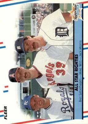 Bret Saberhagen / Mike Witt / Jack Morris - 1988 Fleer - #626 - Baseball - Baseball Card Single