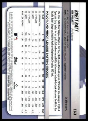 Brett Baty 2024 Topps Big League #163 New York Mets - Baseball Card Single