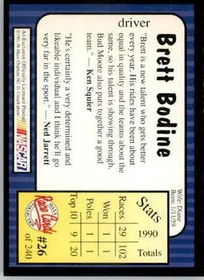 Brett Bodine - 1991 Maxx - #26 - Racing - Racing Card Single