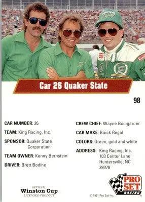 Brett Bodine’s Car - 1991 Pro Set - #98 - Racing - Racing Card Single