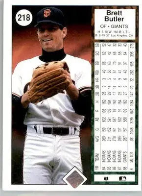 Brett Butler - 1989 Upper Deck - #218 - AUTO Baseball - Baseball Card Single