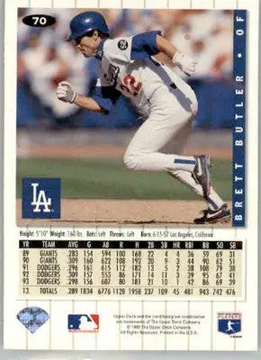 Brett Butler - 1994 Collector’s Choice - #70 - AUTO Baseball - Baseball Card Single