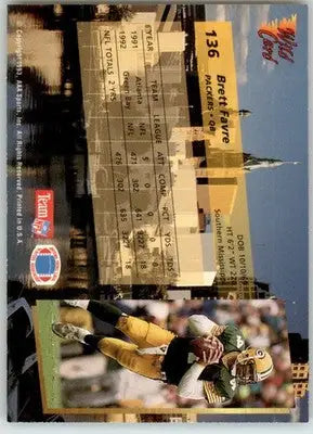 Brett Favre - 1993 Wild Card - #136 - Football - Football Card Single