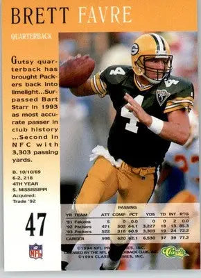 Brett Favre - 1994 Pro Line Live - #47 - Football - Football Card Single