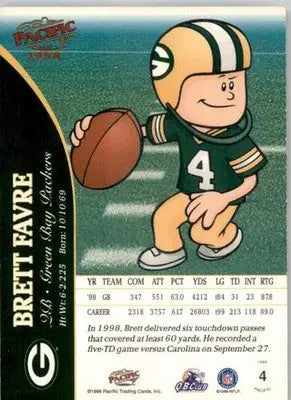 Brett Favre - 1999 Pacific Backyard Football - #4 - Football - Football Card Single