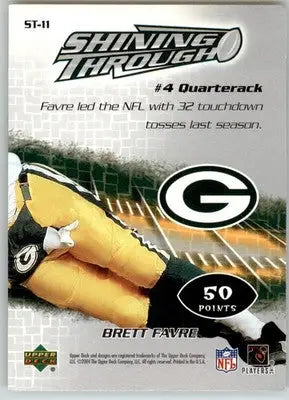 Brett Favre - 2004 Upper Deck Power Up - #ST-11 - Shining Through Football - Football Card Single