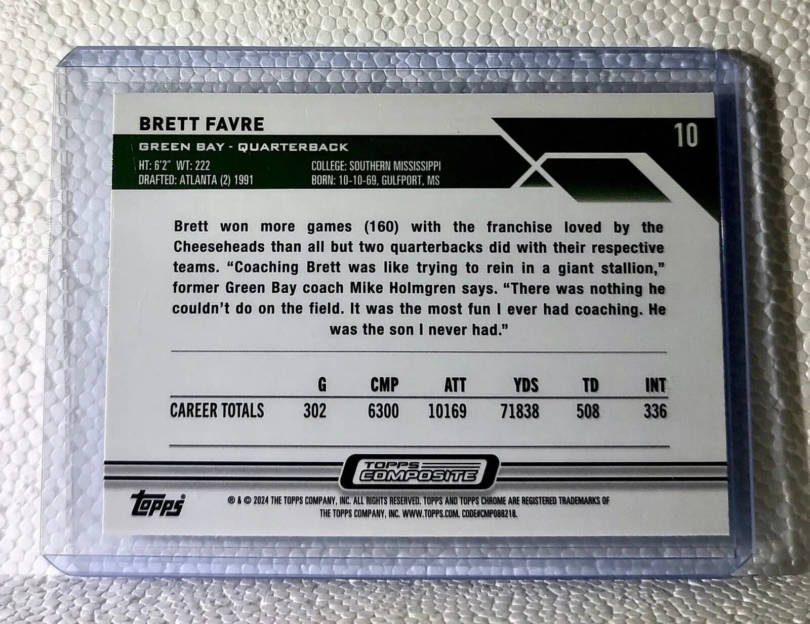 Brett Favre 2023 Topps Chrome NFL #10 Composite Football Card Green Bay Packers