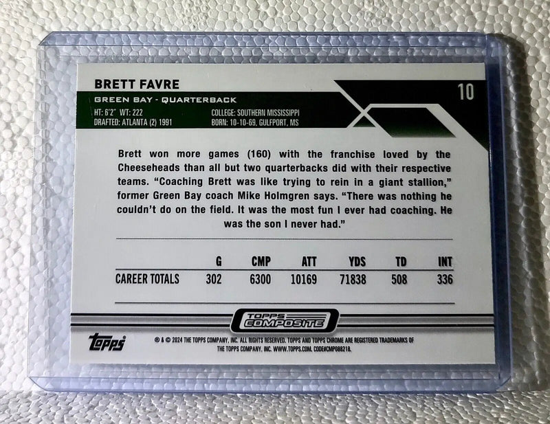 Brett Favre 2023 Topps Chrome NFL #10 Composite Football Card Green Bay Packers