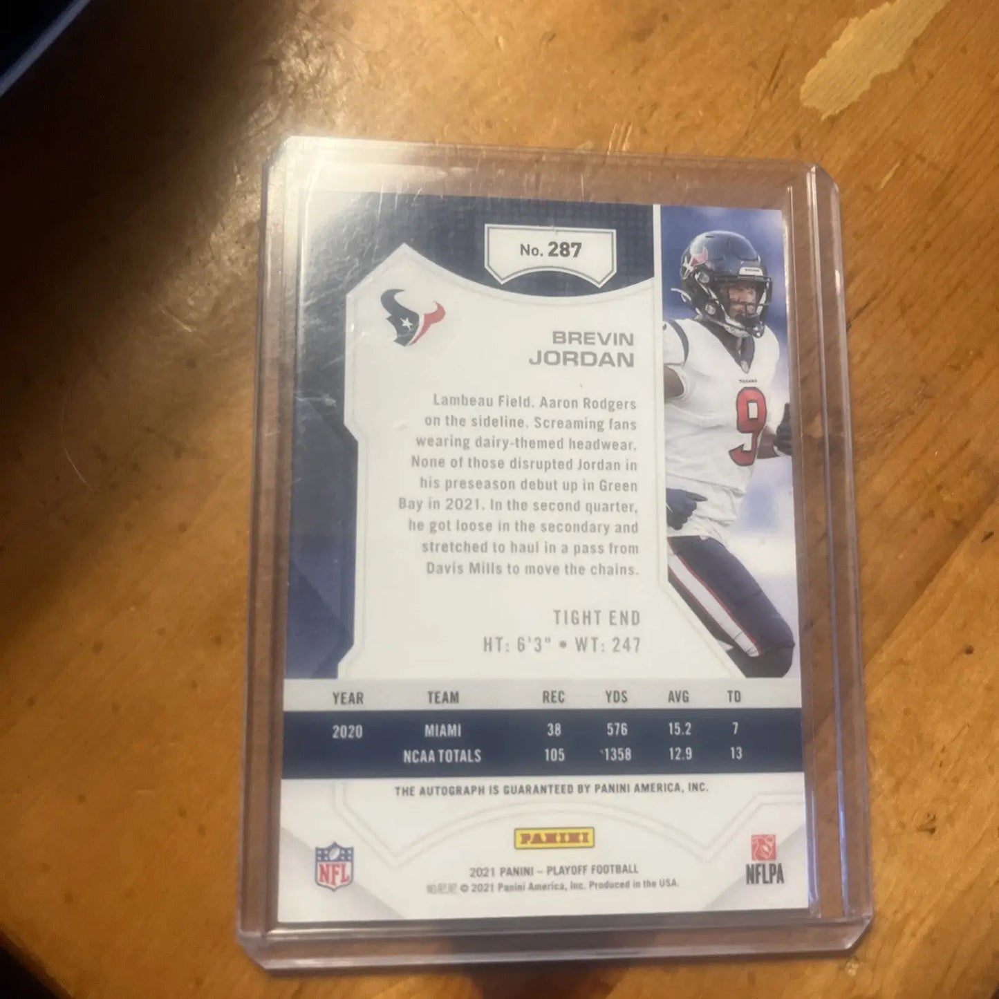 Brevin Jordan 2021 Playoff Rc rookie Houston Texans - Football Card Single
