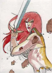 Breygent Dynamite Red Sonja 2012 Sketch Card by Guilherme Balbi - Other