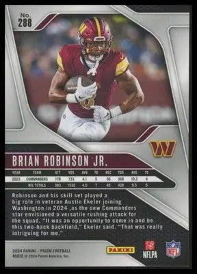 Brian Robinson Jr. 2024 Panini Prizm #288 Washington Commanders