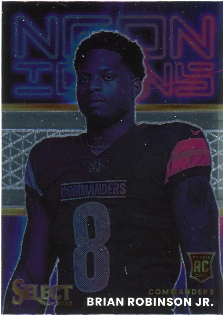 Brian Robinson Jr Rookie 2022 Panini Select Neon Icons #NI-19 Commanders Card - Football Card Single