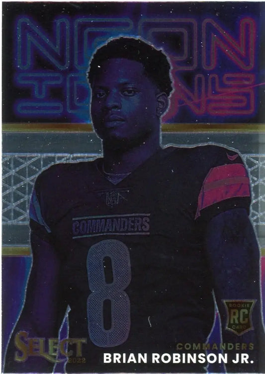Brian Robinson Jr Rookie 2022 Panini Select Neon Icons #NI-19 Commanders Card - Football Card Single
