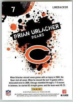 Brian Urlacher - 2010 Score - #7 - NFL Players Football - Football Card Single
