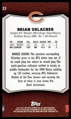 Brian Urlacher 2011 Topps Rising Rookies #23 Chicago Bears - Football Card Single
