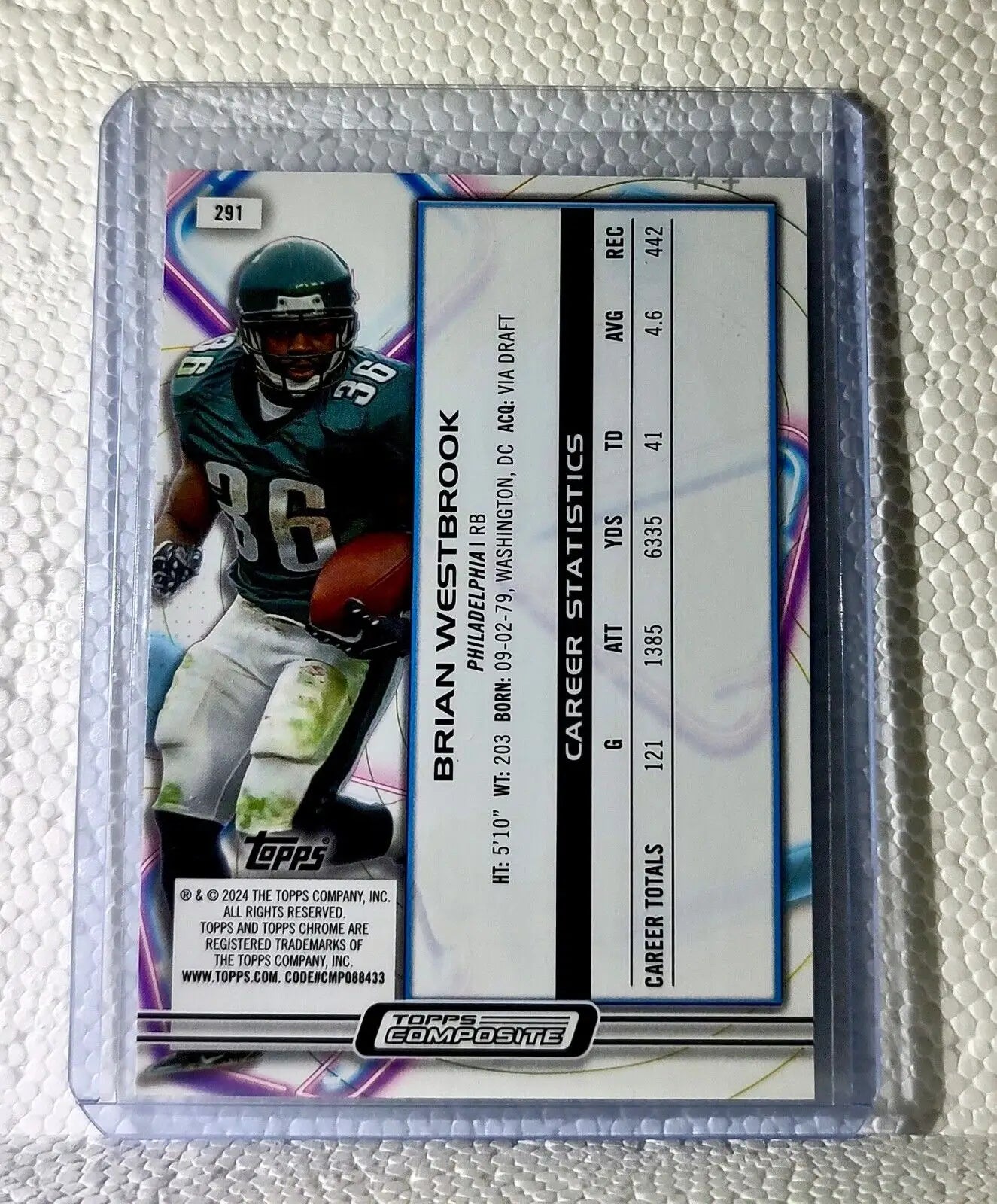 Brian Westbrook 2023 Topps Chrome Cosmic NFL #291 Card Philadelphia Eagles - Football Card Single