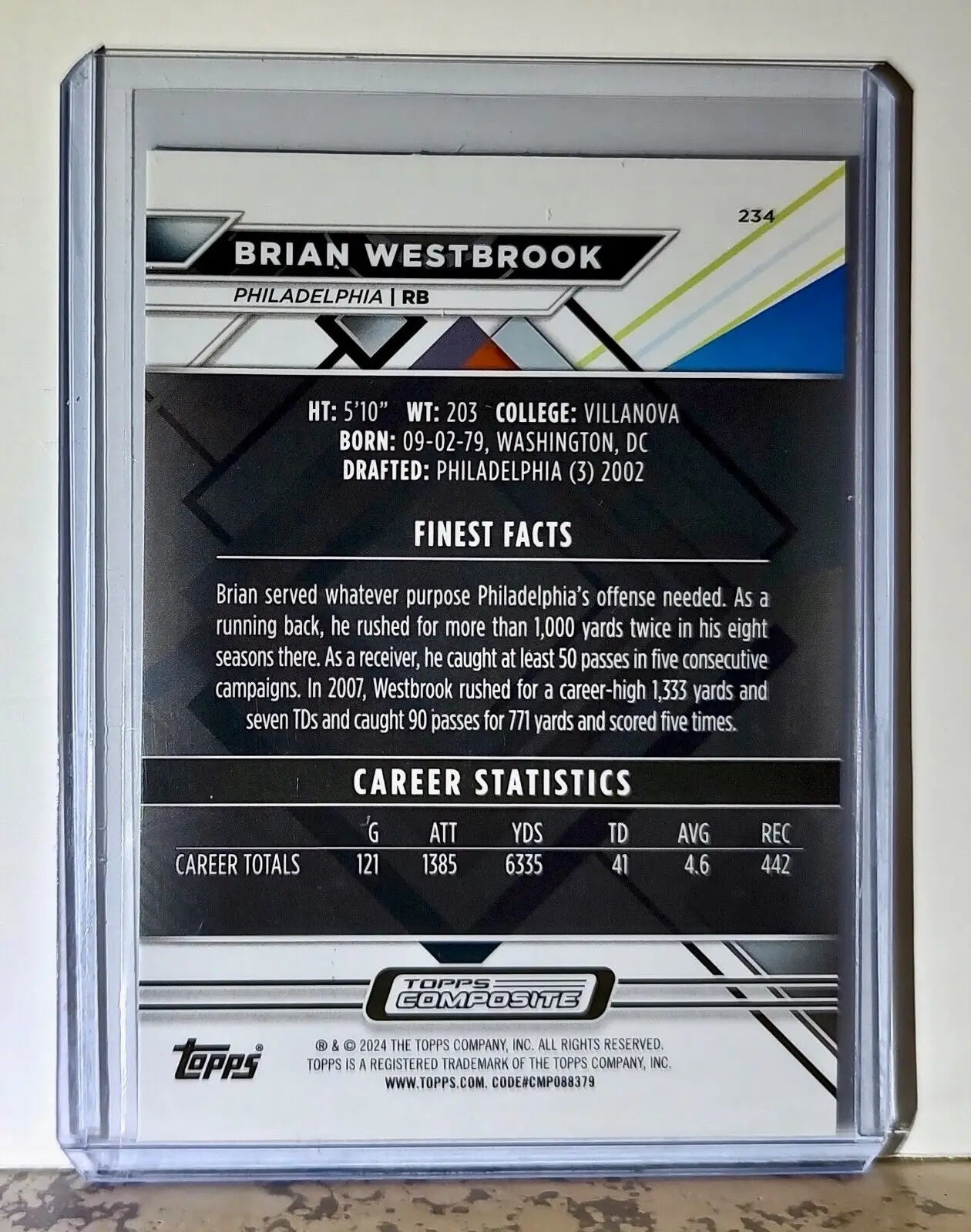 Brian Westbrook 2023 Topps Finest NFL #234 Football Card Philadelphia Eagles - Football Card Single