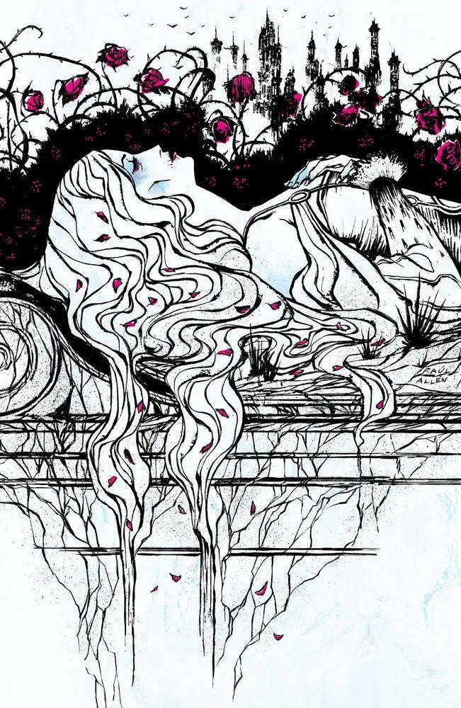 Wavy-haired figure on surface in Briar #3 Cover F unlockable variant trading card art