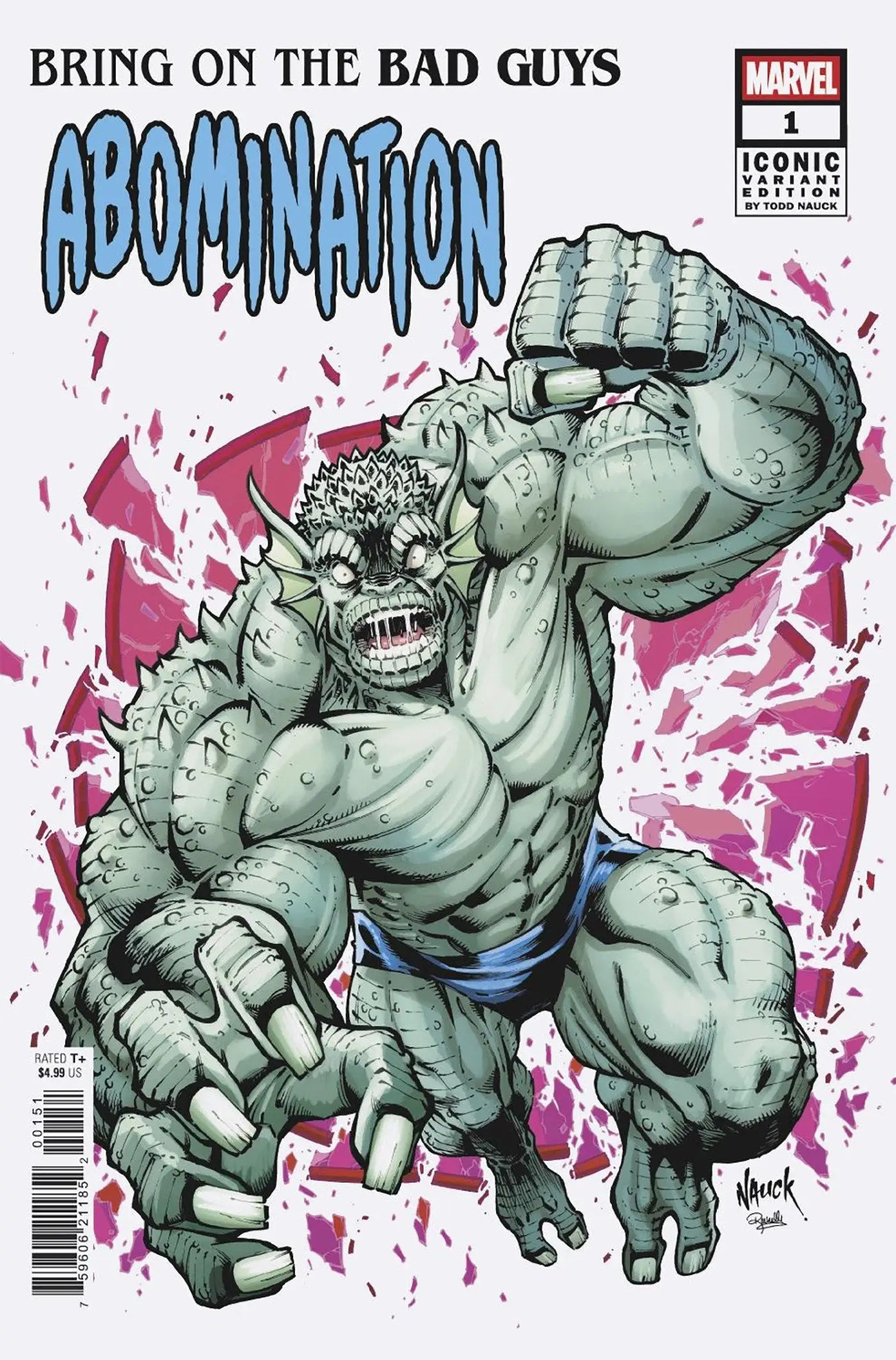 Comic book featuring Abomination from Bring On The Bad Guys Abomination #1 Todd Nauck Variant