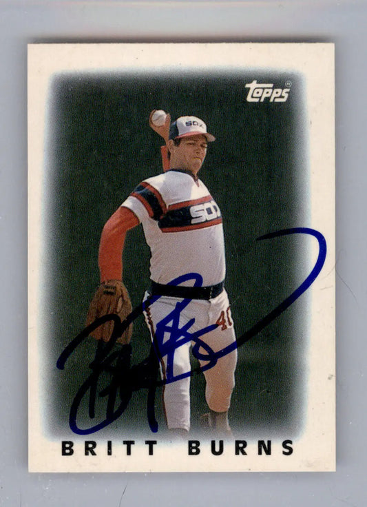 Britt Burns - 1986 Topps Major League Leaders Minis - #10 - AUTO Baseball - Baseball Card Single