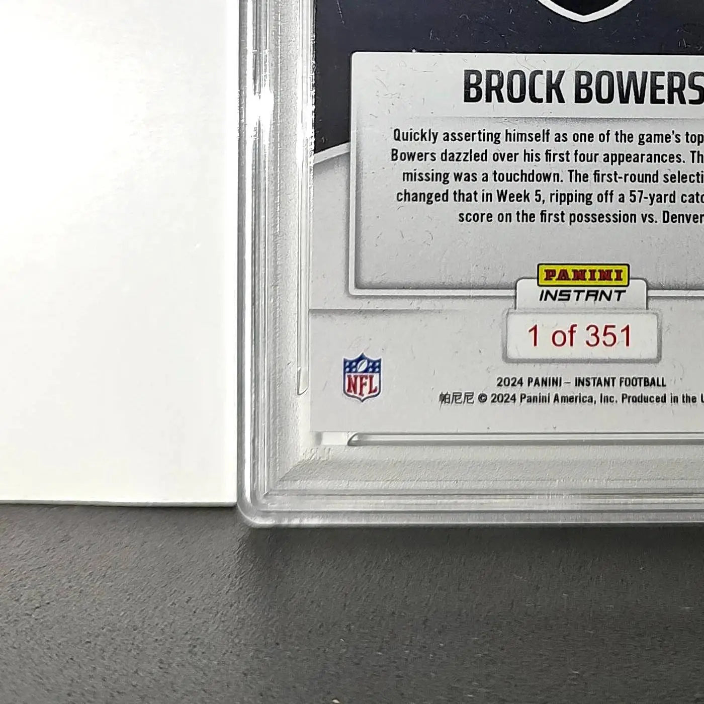 Brock Bowers Rookie 2024 Panini Instant NFL #77 PSA 10 Gem Mint